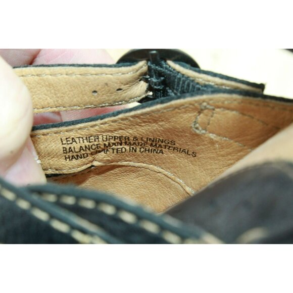 Born W 3473 Black Leather Platform Wedge Open Toe Cross Straps Buckle Size 9 - Picture 8 of 10